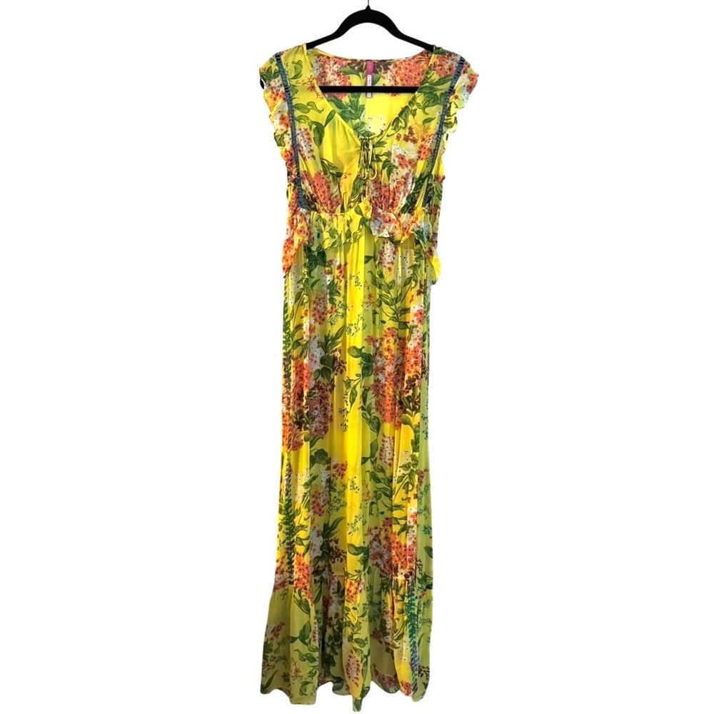 Tracy Reese X‎ Anthropologie Floral Maxi Dress Yellow S Garden Party Romantic